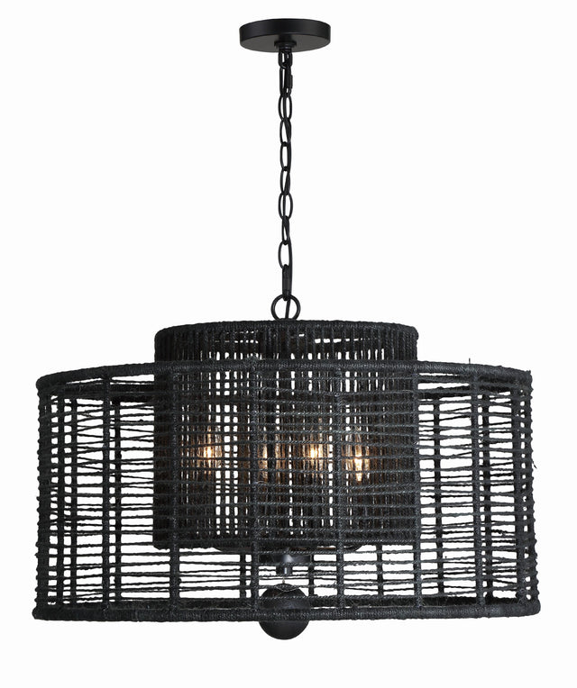 Crystorama Jayna 4 Light Matte Black Chandelier