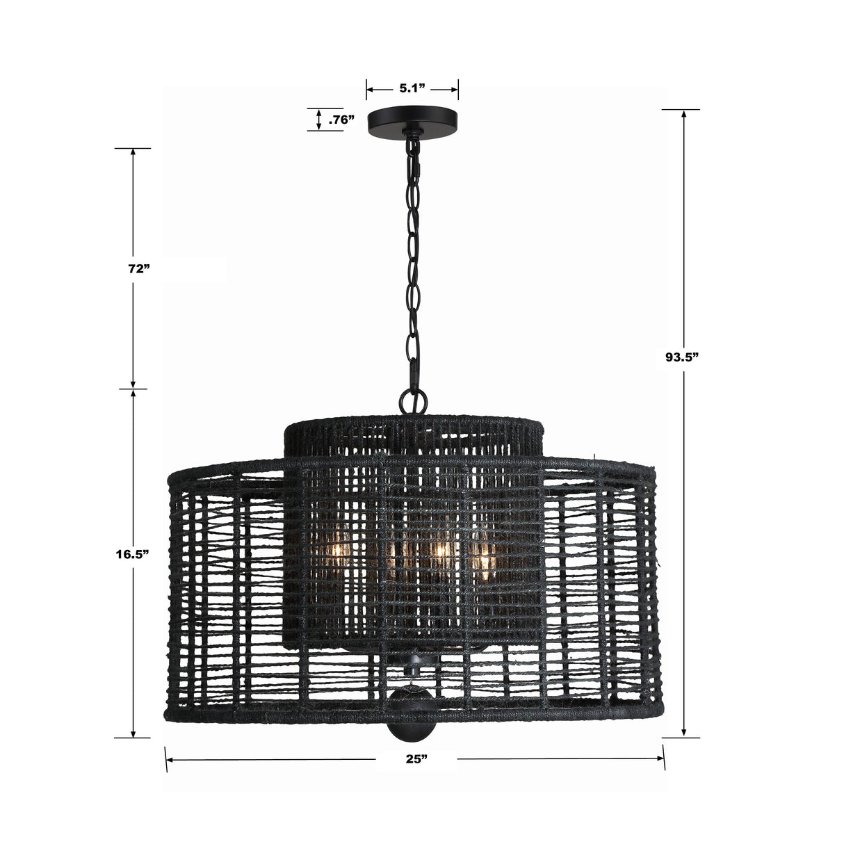 Crystorama Jayna 4 Light Matte Black Chandelier