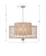 Crystorama Jayna 8 Light Burnished Silver Chandelier