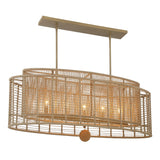 Crystorama Jayna 5 Light Burnished Silver Linear Oval Chandelier