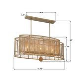 Crystorama Jayna 5 Light Burnished Silver Linear Oval Chandelier
