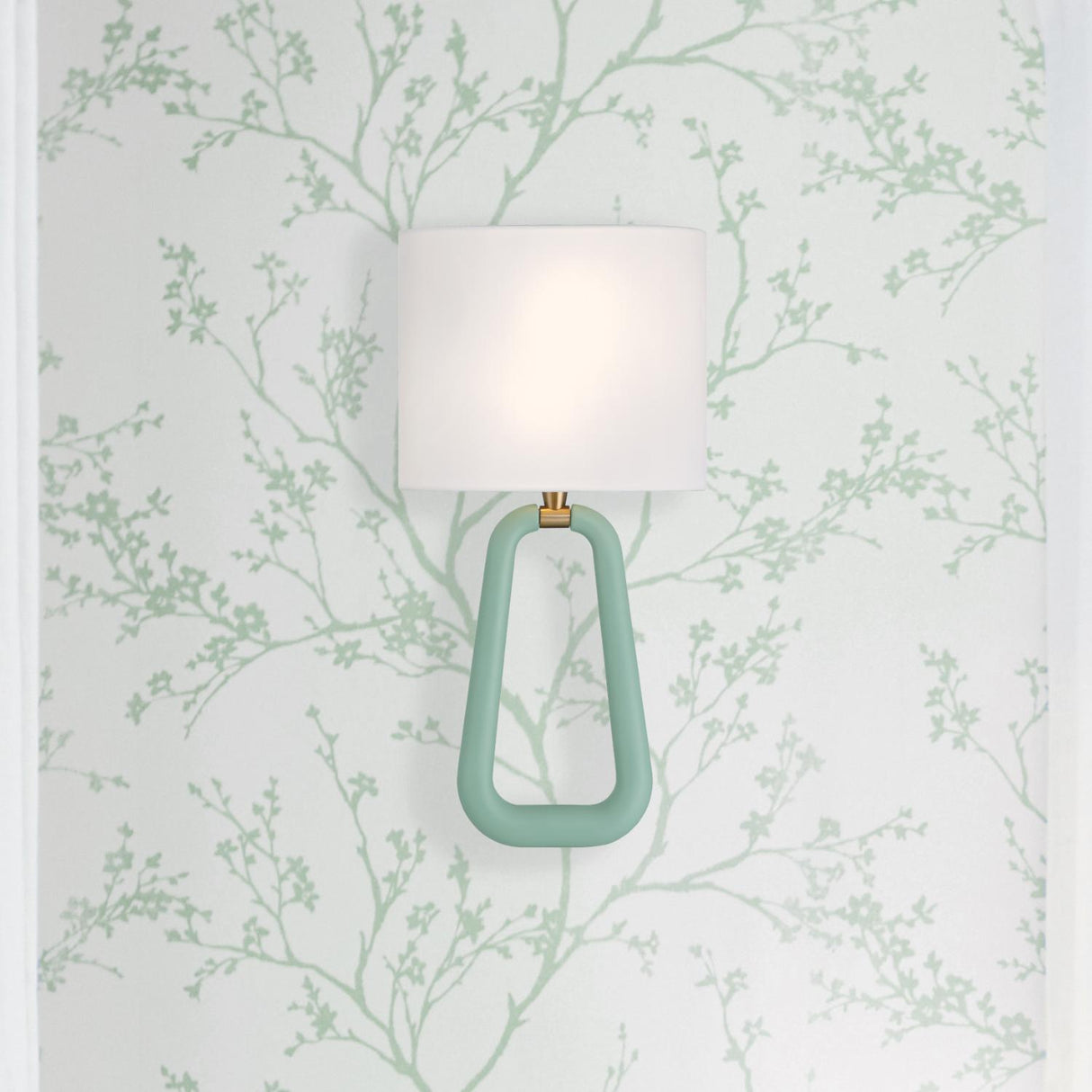 Crystorama Jori 2 Light Aged Brass + Green Sconce