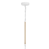 Crystorama Jasper 3 Light Matte White + Natural Wood Pendant