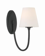 Crystorama Juno 1 Light Black Forged Sconce
