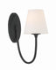 Crystorama Juno 1 Light Black Forged Sconce