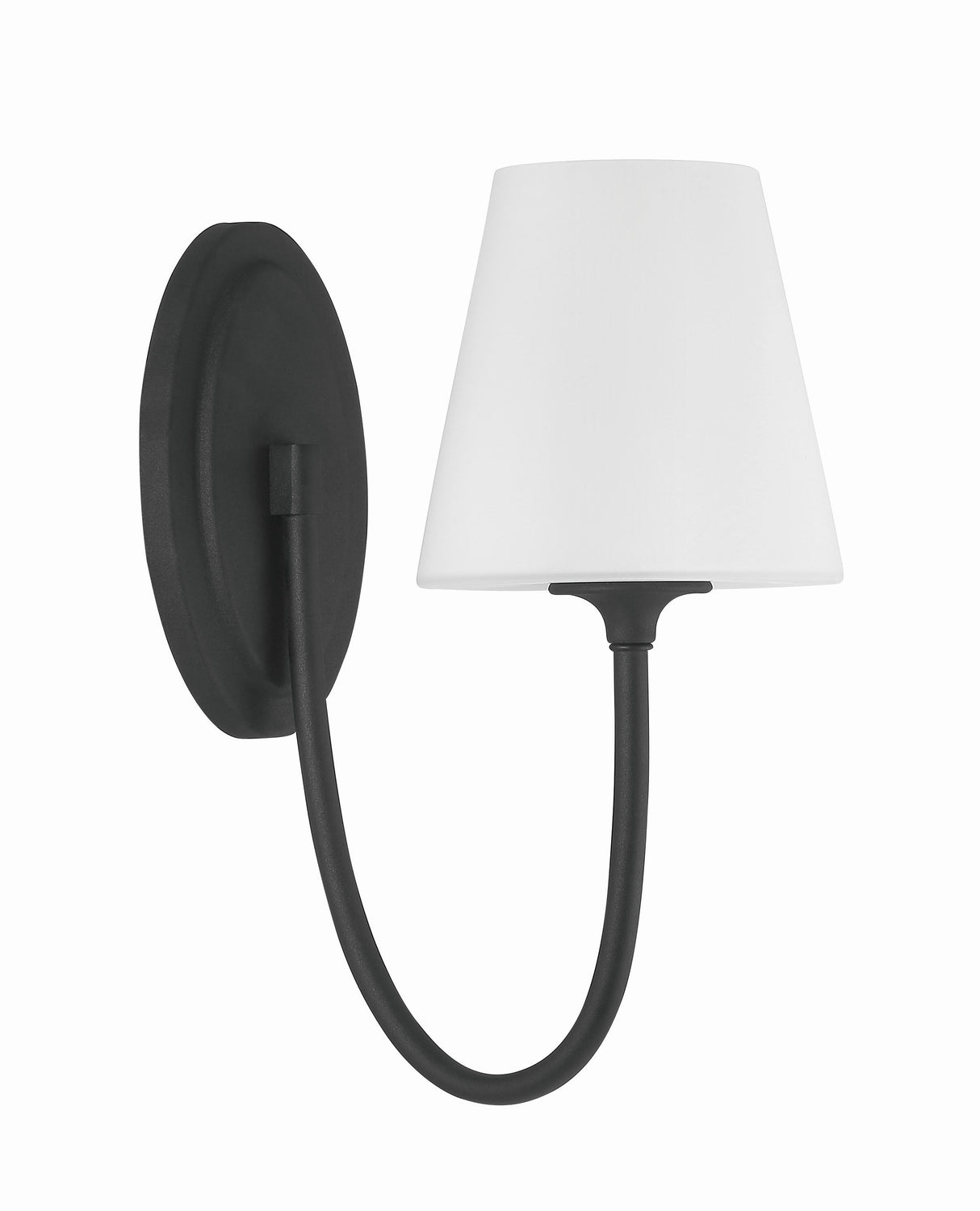 Crystorama Juno 1 Light Black Forged Sconce