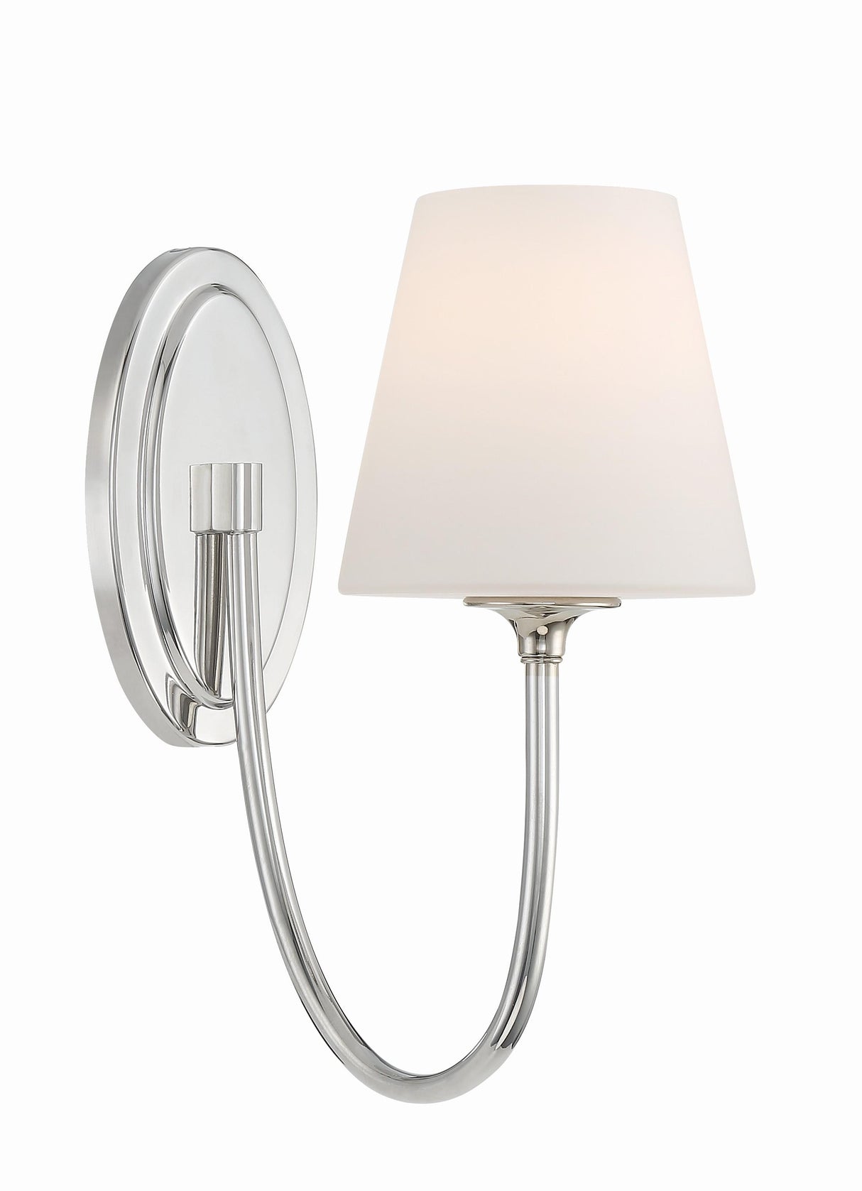 Crystorama Juno 1 Light Polished Nickel Sconce