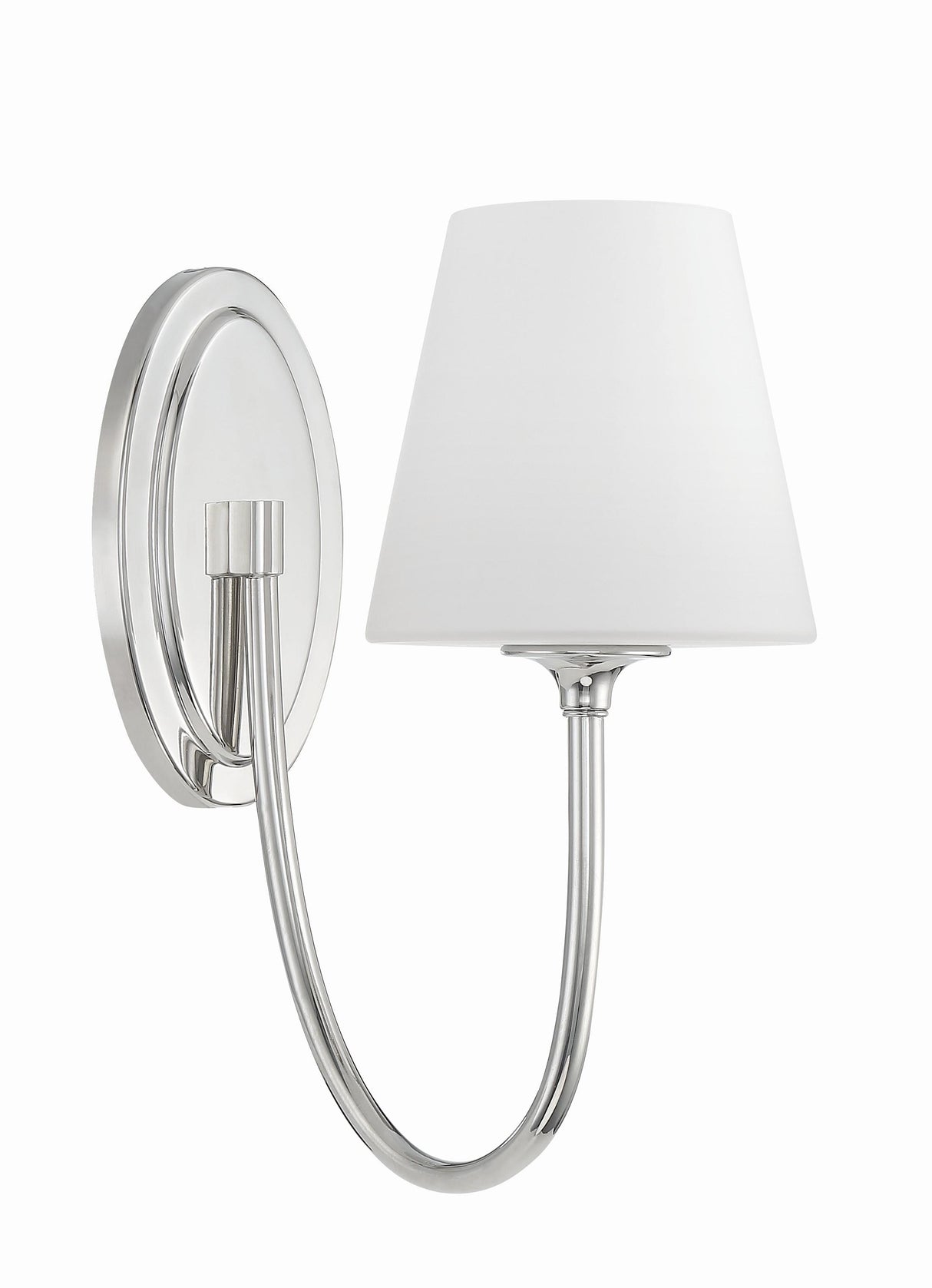 Crystorama Juno 1 Light Polished Nickel Sconce