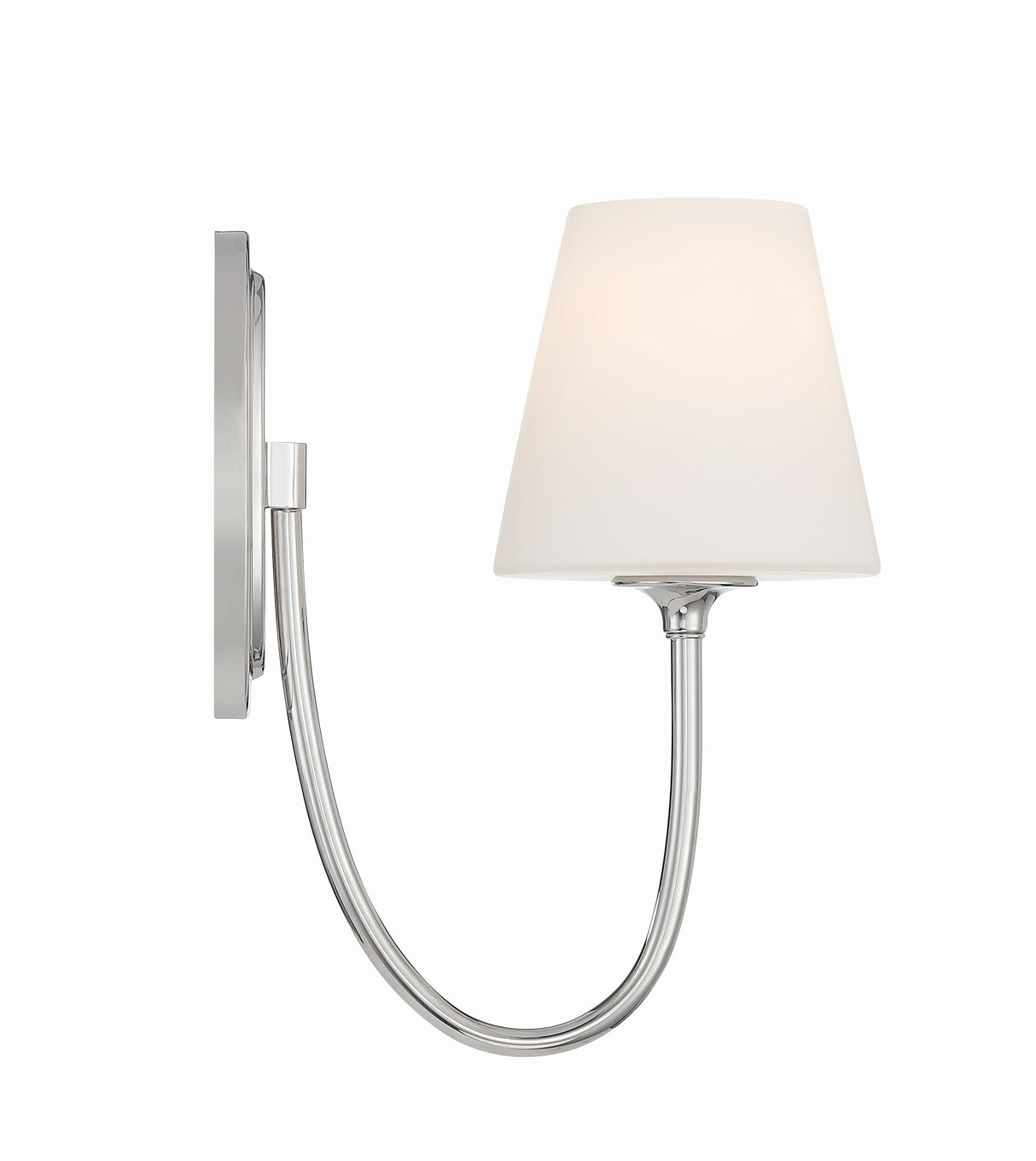 Crystorama Juno 1 Light Polished Nickel Sconce