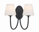 Crystorama Juno 2 Light Black Forged Sconce
