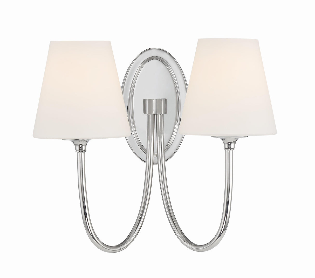 Crystorama Juno 2 Light Polished Nickel Sconce