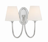 Crystorama Juno 2 Light Polished Nickel Sconce