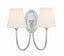 Crystorama Juno 2 Light Polished Nickel Sconce
