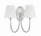 Crystorama Juno 2 Light Polished Nickel Sconce
