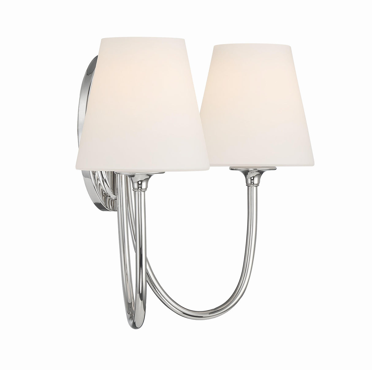 Crystorama Juno 2 Light Polished Nickel Sconce