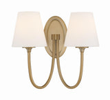 Crystorama Juno 2 Light Vibrant Gold Sconce