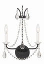 Crystorama Karrington 2 Light Matte Black Sconce