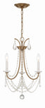 Crystorama Karrington 3 Light Aged Brass Mini Chandelier