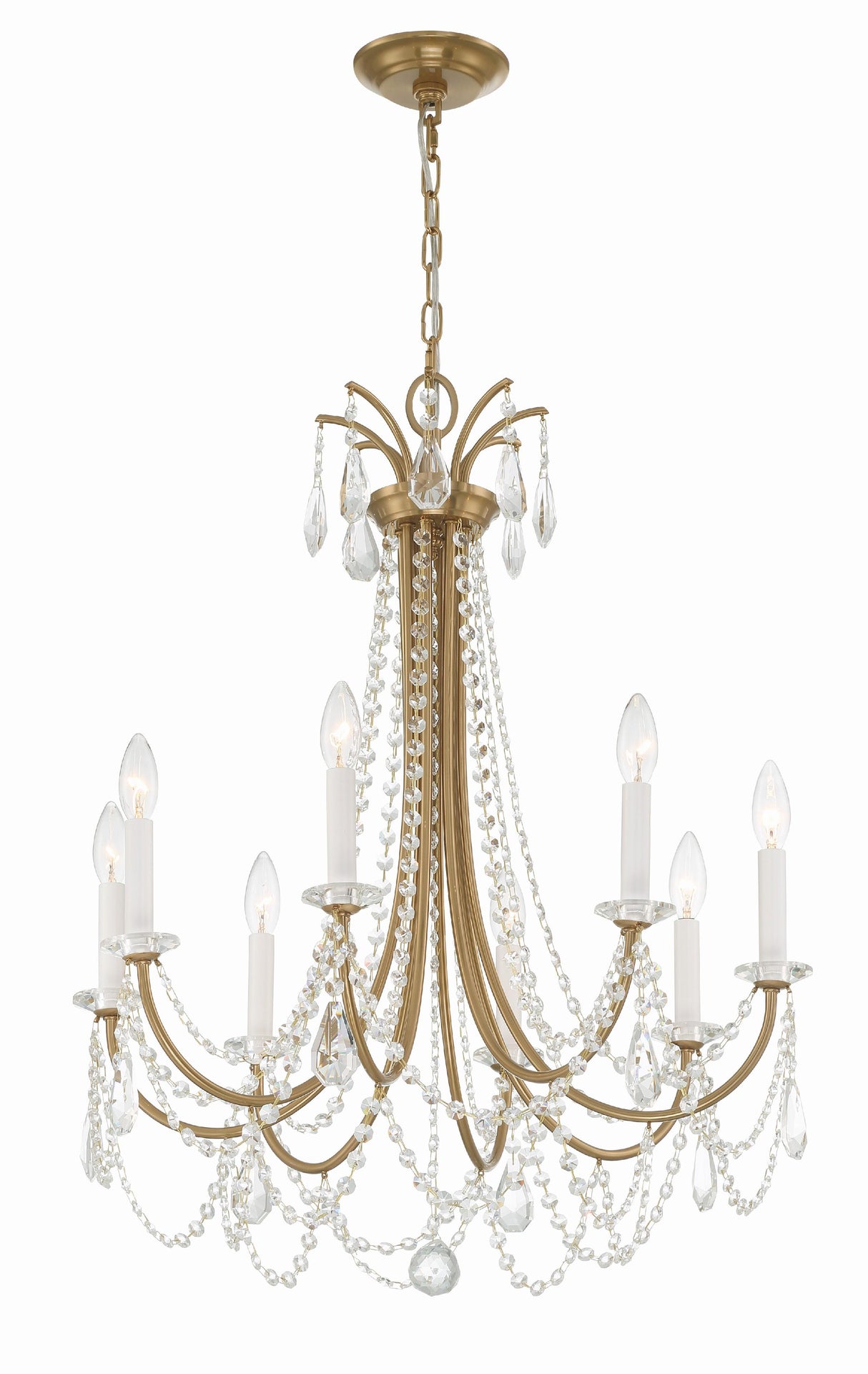 Crystorama Karrington 8 Light Aged Brass Chandelier