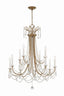 Crystorama Karrington 12 Light Aged Brass Chandelier