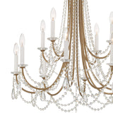 Crystorama Karrington 12 Light Aged Brass Chandelier
