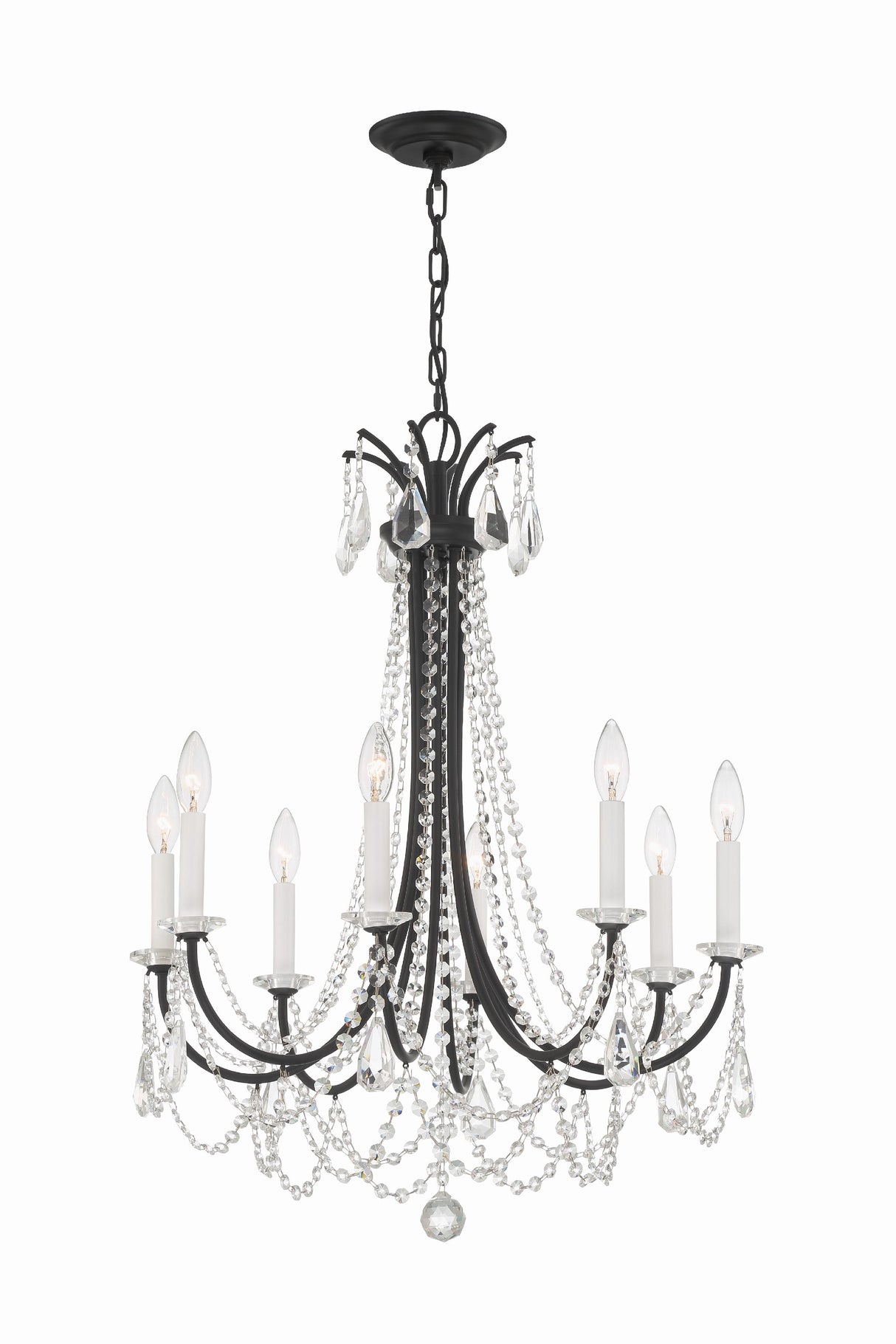 Crystorama Karrington 8 Light Matte Black Chandelier