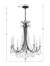 Crystorama Karrington 8 Light Matte Black Chandelier