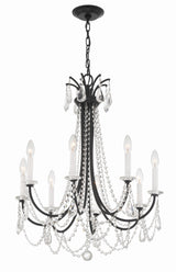 Crystorama Karrington 8 Light Matte Black Chandelier