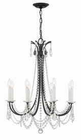 Crystorama Karrington 8 Light Matte Black Chandelier