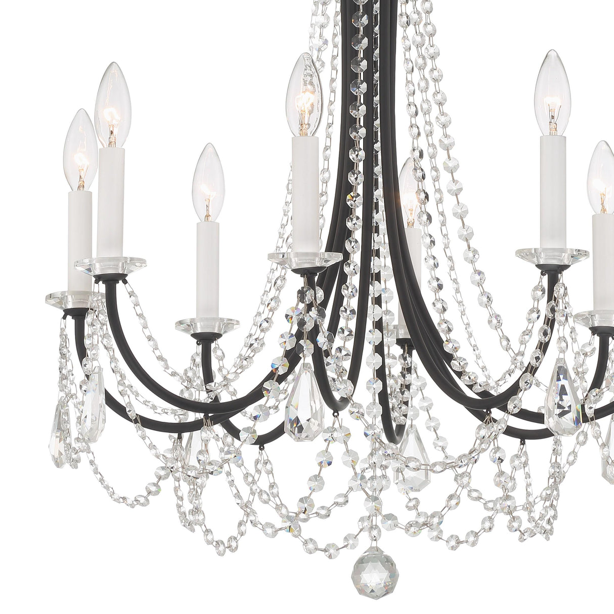 Crystorama Karrington 8 Light Matte Black Chandelier