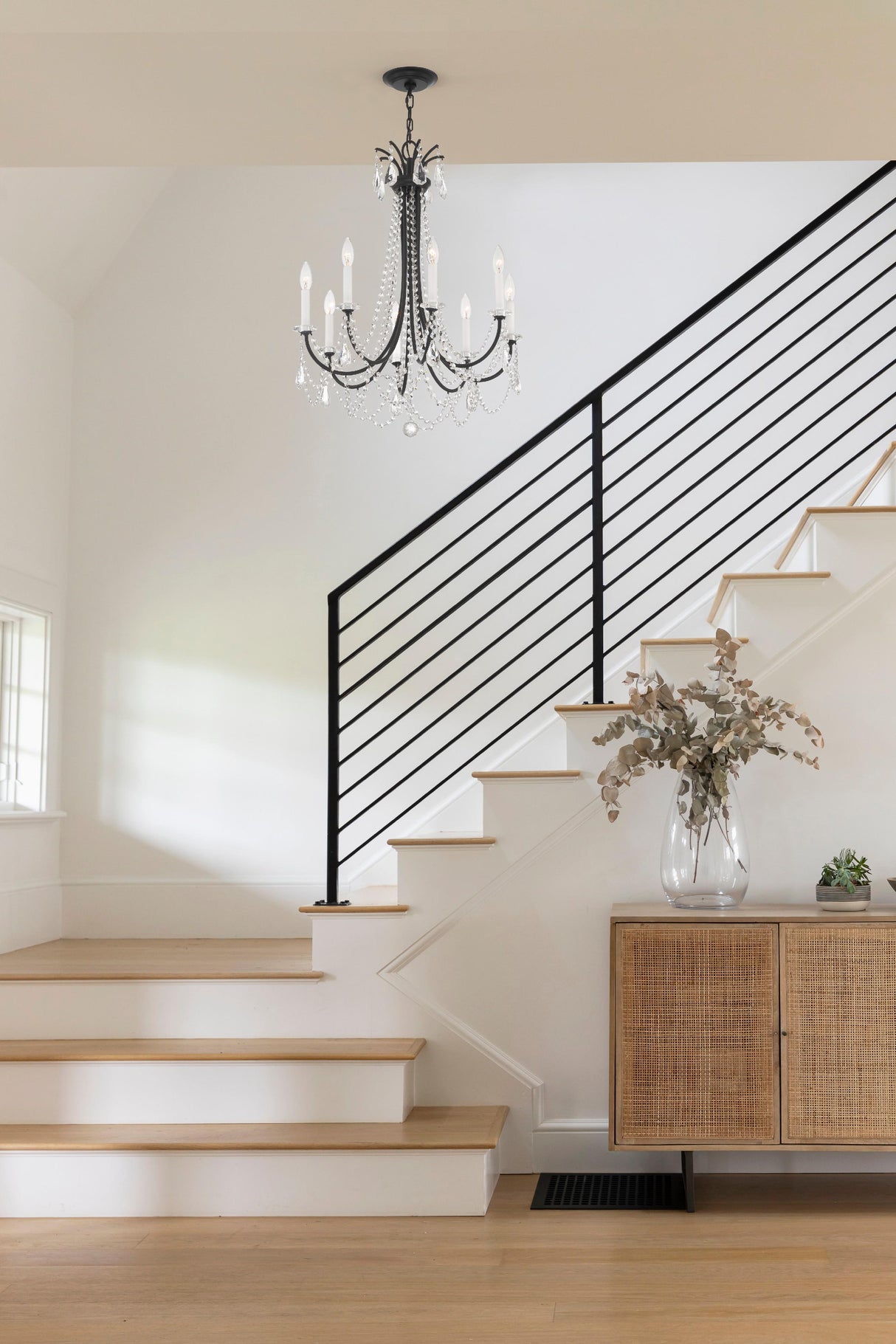 Crystorama Karrington 8 Light Matte Black Chandelier