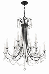 Crystorama Karrington 12 Light Matte Black Chandelier