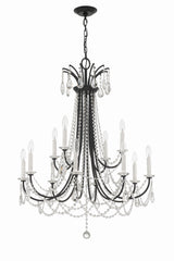 Crystorama Karrington 12 Light Matte Black Chandelier
