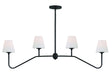 Crystorama Keenan 4 Light Black Forged Linear Chandelier