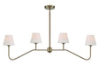 Crystorama Keenan 4 Light Vibrant Gold Linear Chandelier
