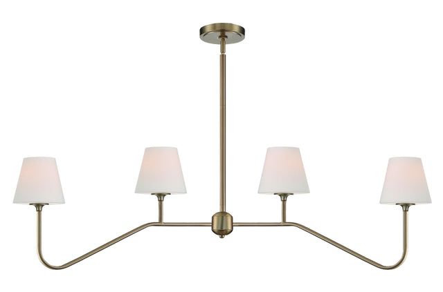 Crystorama Keenan 4 Light Vibrant Gold Linear Chandelier