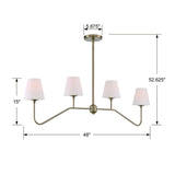 Crystorama Keenan 4 Light Vibrant Gold Linear Chandelier