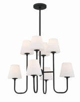 Crystorama Keenan 8 Light Black Forged Chandelier