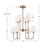 Crystorama Keenan 8 Light Vibrant Gold Chandelier