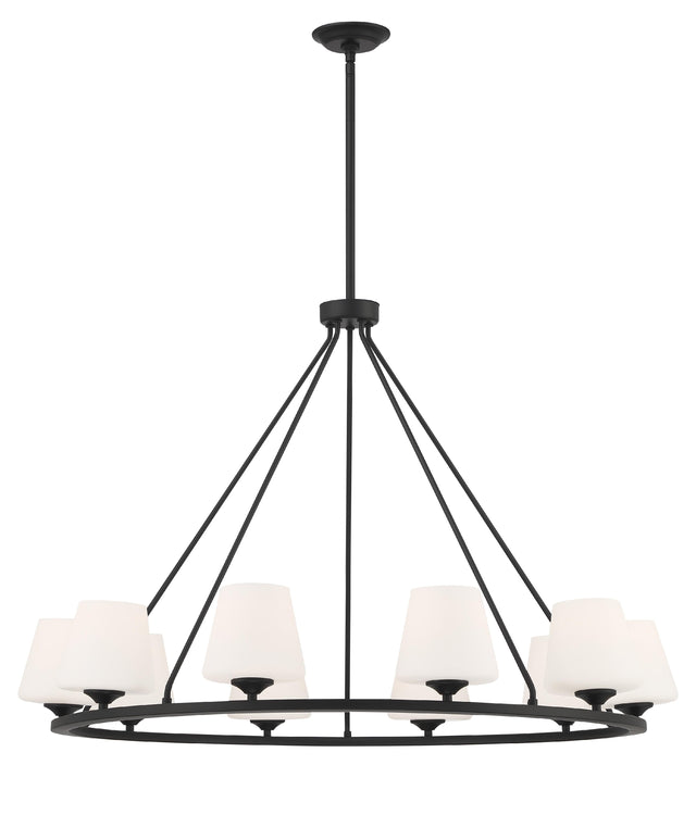 Crystorama Keenan 10 Light Matte Black Chandelier
