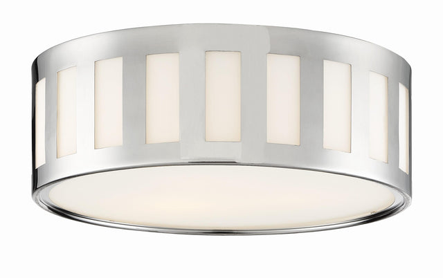 Crystorama Kendal 3 Light Polished Nickel Flush Mount