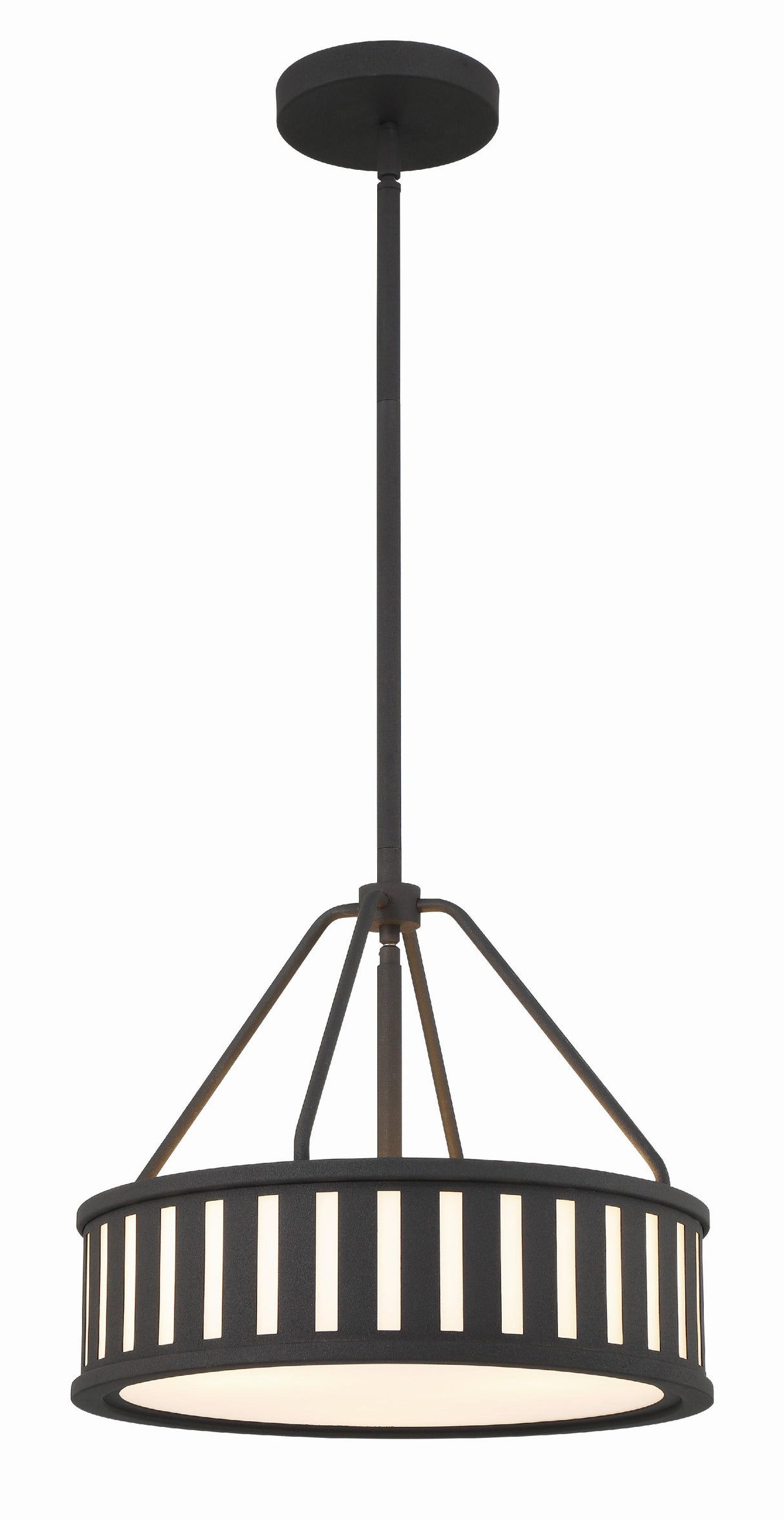Crystorama Kendal 3 Light Black Forged Mini Chandelier