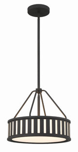 Crystorama Kendal 3 Light Black Forged Mini Chandelier
