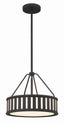 Crystorama Kendal 3 Light Black Forged Mini Chandelier