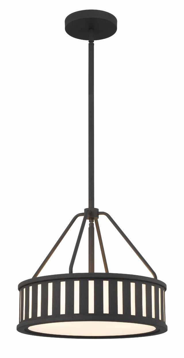 Crystorama Kendal 3 Light Black Forged Mini Chandelier