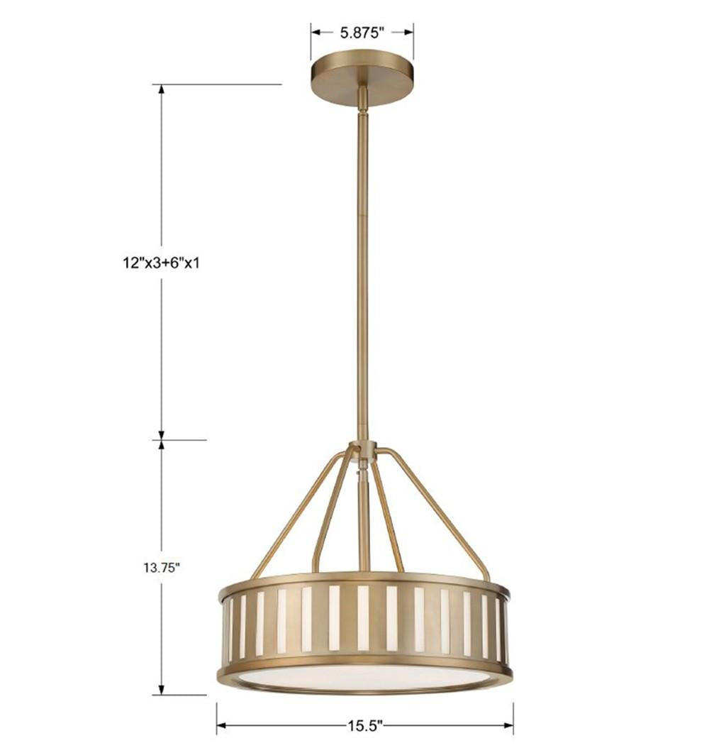 Crystorama Kendal 3 Light Vibrant Gold Mini Chandelier