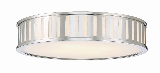 Crystorama Kendal 4 Light Polished Nickel Flush Mount