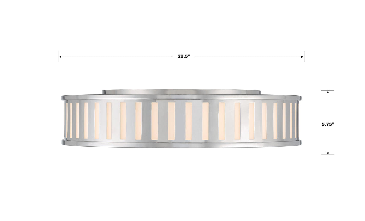 Crystorama Kendal 4 Light Polished Nickel Flush Mount