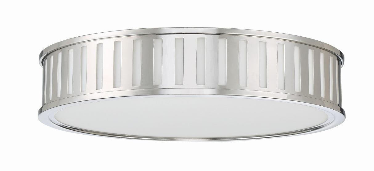 Crystorama Kendal 4 Light Polished Nickel Flush Mount