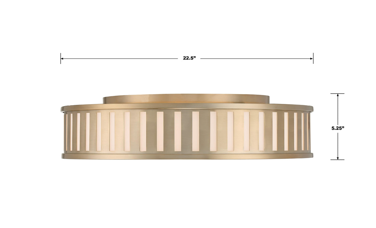 Crystorama Kendal 4 Light Vibrant Gold Flush Mount